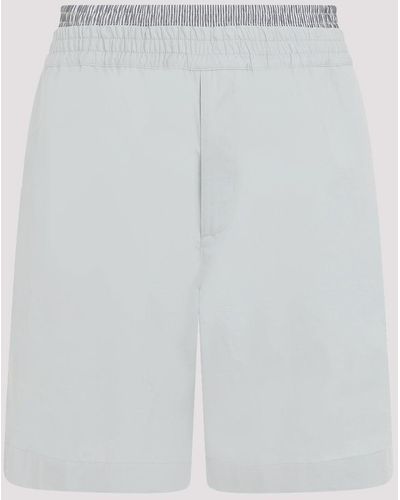 Bottega Veneta Light Blue Cotton Shorts - White