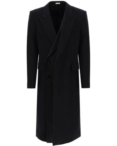 Alexander McQueen Trompe L'oeil Double-breasted Coat - Black