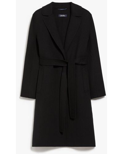 Max Mara Pauline Wool Wrap Coat - Black