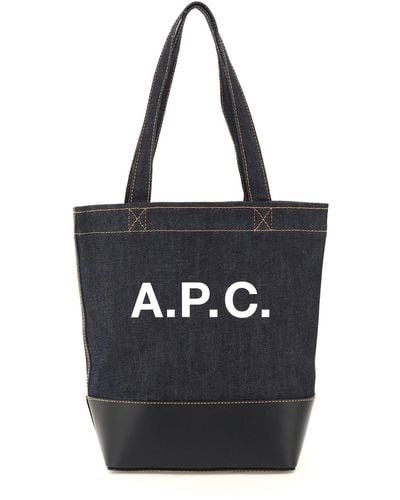 A.P.C. Axel Small Denim Tote Bag - Black