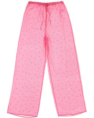 Oséree Pajama Pants With Rhinestones - Pink