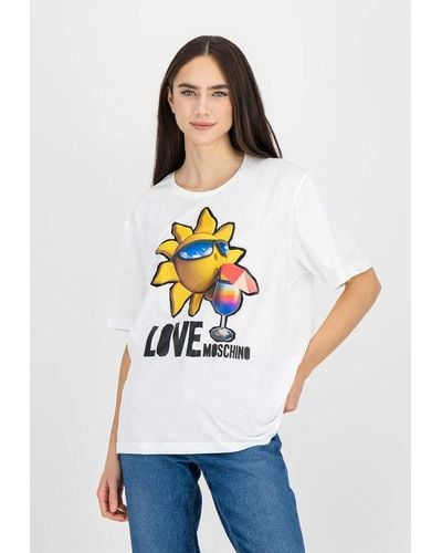 Love Moschino Love White Cotton Tops Amp; T-shirt