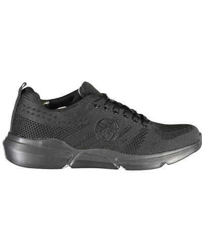 Sergio Tacchini Sleek Lace-Up Sneakers With Contrast Detailing - Black