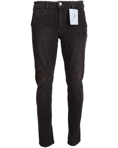 Acht Cotton Straight Fit Casual Trousers - Black