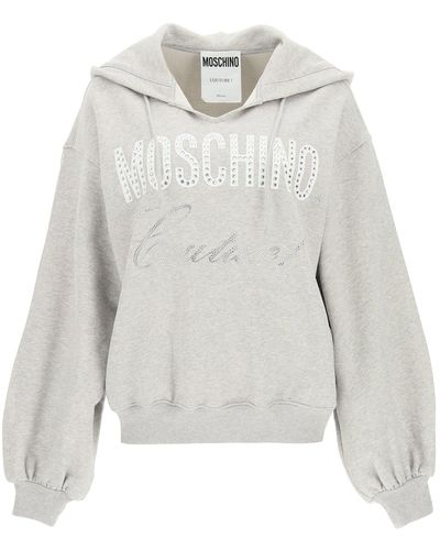 Moschino Logo Sweatshirt With Hoodie - White
