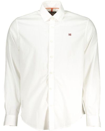 Napapijri Elegant Cotton Long-Sleeved Shirt - White
