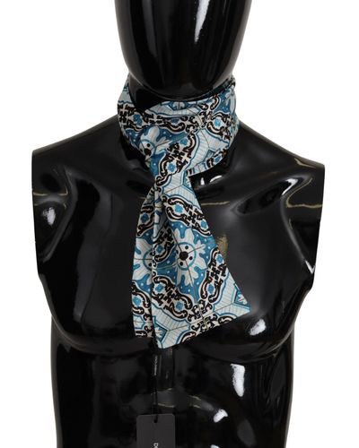 Dolce & Gabbana Multicolor Majolica Patterned Scarf Shawl Scarf - Black