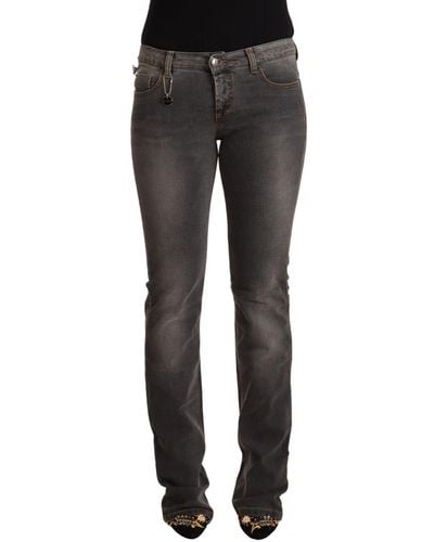CoSTUME NATIONAL Gray Washed Low Waist Straight Denim Jeans - Black