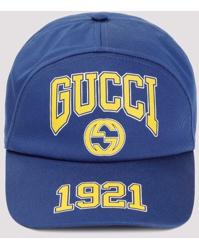 Gucci Blue Cotton University Hat