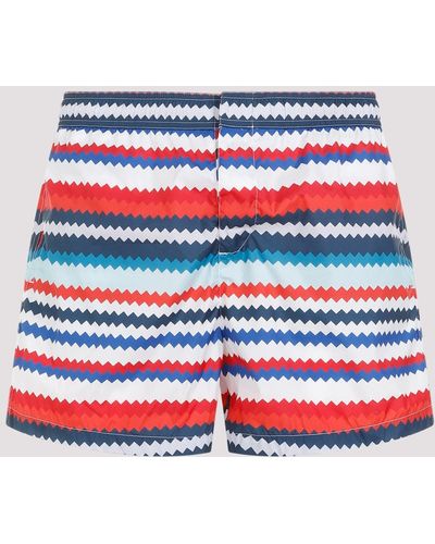 Missoni Multicolour Striped Chevron Swimshorts - Red