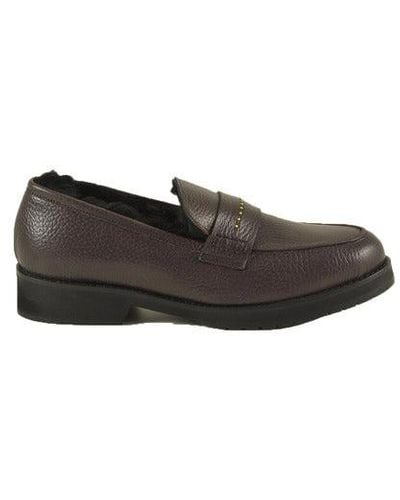 Peserico Leather Slip On Shoes - Black