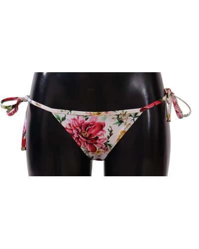 Dolce & Gabbana Dolce Gabbana Floral Print Bikini Bottom Swimwear - Black