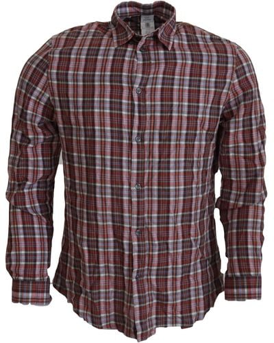 Gianfranco Ferré Gf Ferre Checkered Cotton Long Sleeves Casual Shirt