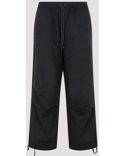 Universal Works Grey Charcoal Cotton Parachute Trousers - Black