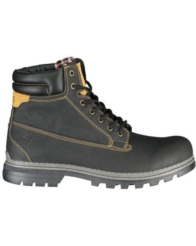 Carrera Sleek Lace-Up Boots With Contrast Accents - Black