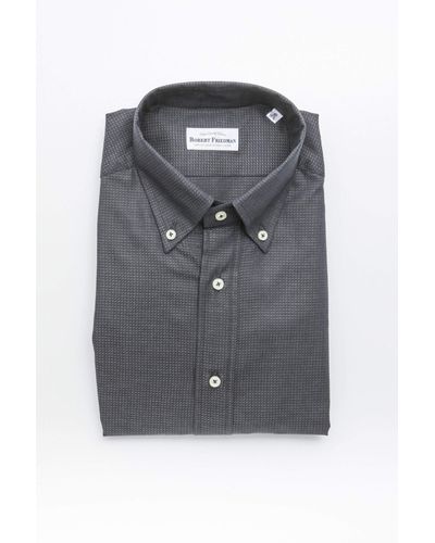 Robert Friedman Elegant Green Button Down Shirt - Gray