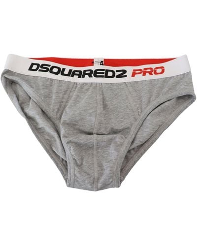 DSquared² Grey Logo Cotton Stretchbrief Pro Underwear