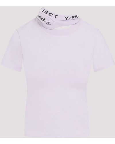 Y. Project Lilac Triple Collar Fitted Organic Cotton T - Purple