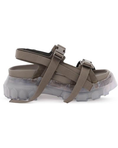 Rick Owens Sandals With Tractor Sole - Gray