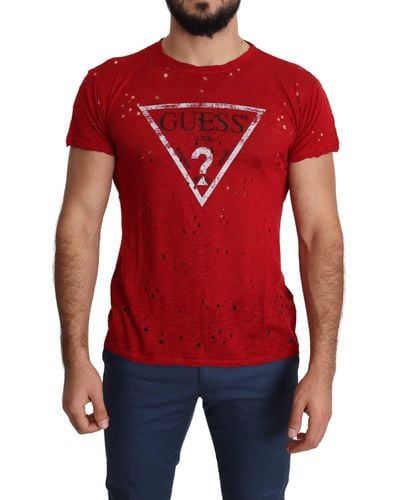 Guess Radiant Cotton Stretch T-Shirt - Red