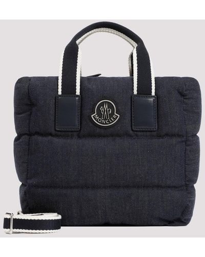 Moncler Blue Denim Mini Caradoc Cotton Tote Bag