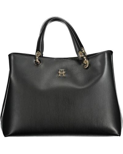 Tommy Hilfiger Elegant Multicompartment Handbag - Black