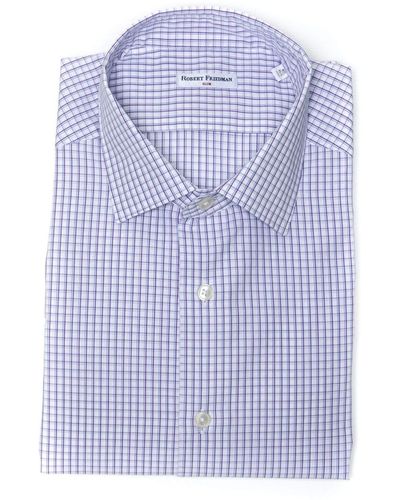 Robert Friedman Burgundy Cotton Slim Collar Shirt - Medium - Purple
