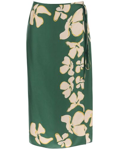 Raquel Diniz "floral Silk Wrap Skirt Wendy" - Green