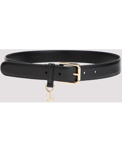 Dolce & Gabbana Black Calf Lather Belt