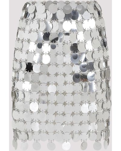 Rabanne Silver Round Sequin Polyester Mini Skirt - Gray