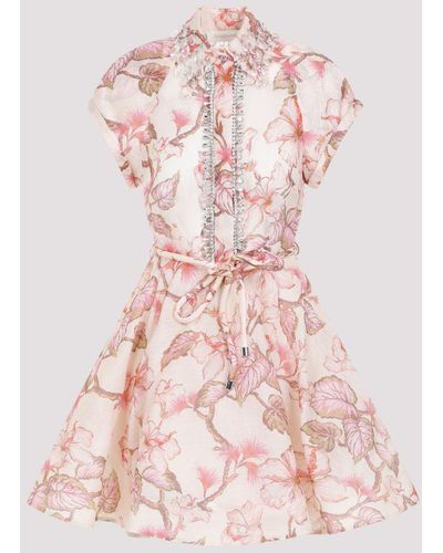 Zimmermann Coral Matchmaker Flip Linen Silk Dress - Pink