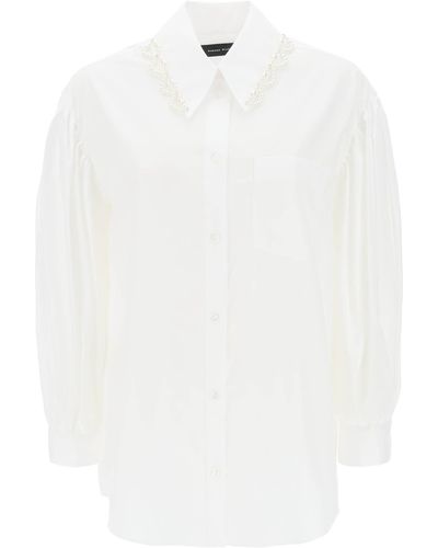 Simone Rocha Puff Sleeve Shirt With Embellishment - White