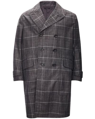 Tom Ford Grey Checked Mid-length Trench