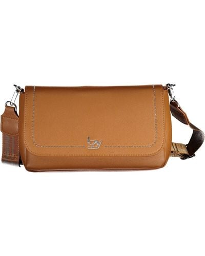 Byblos Elegant Polyurethane Handbag With Logo - Brown
