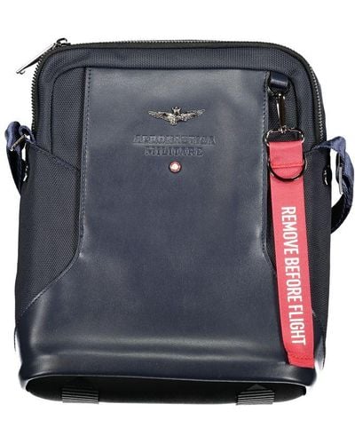 Aeronautica Militare Sleek Shoulder Bag With Practical Compartments - Blue