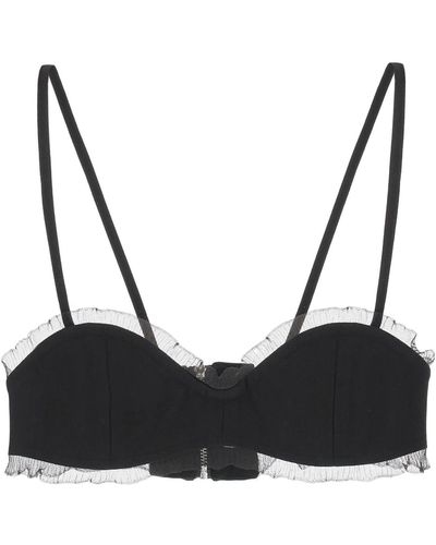 Ganni Fishnet Knit Edged Bra - Black