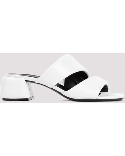 Sergio Rossi White Nappa Leather Spongy 45 Sandals