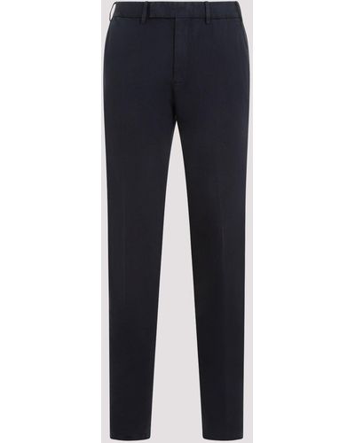 Zegna Navy Blue Summer Chino Cotton Trousers