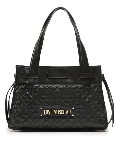 Love Moschino Chic Quilted Faux Leather Shopper - Black