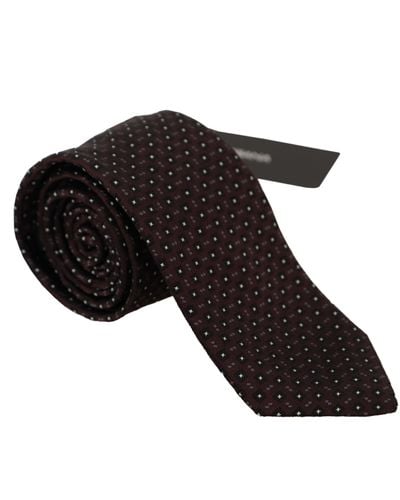 Dolce & Gabbana Elegant Geometric Silk Bow Tie - Black