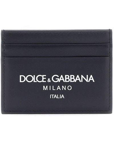 Dolce & Gabbana Logo Leather Cardholder - Blue