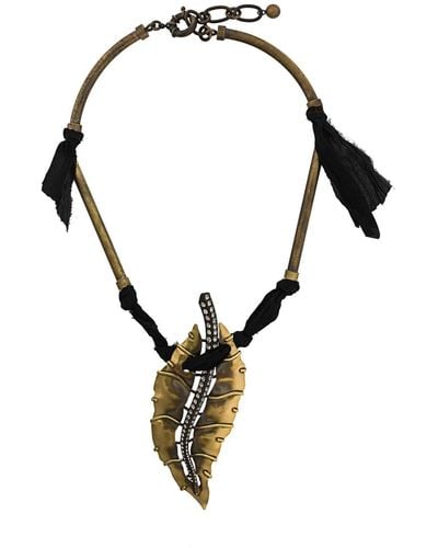 Lanvin Leaf Pendant Necklace - Metallic