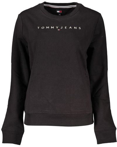 Tommy Hilfiger Elegant Long Sleeve Fleece Sweatshirt - Black