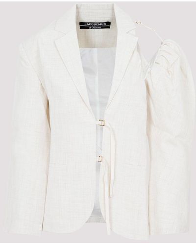 Jacquemus Off White Linen Galliga Jacket