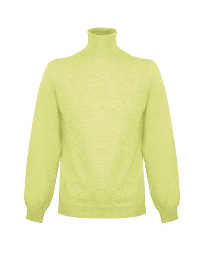 Malo High Neck Cashmere Sweatshirt - Yellow