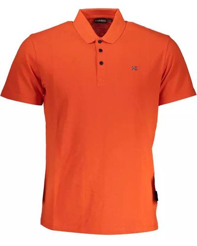 Napapijri Pink Cotton Polo Shirt - Orange