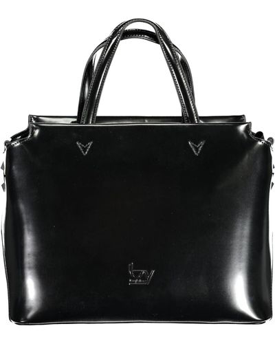 Byblos Elegant Two-Handle Bag With Contrasting Details - Black