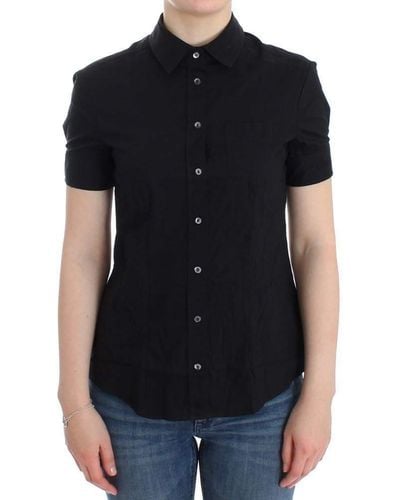 John Galliano Cotton Shirt Top - Black
