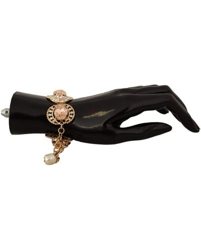 Dolce & Gabbana Champagne Crystal Chain Bracelet - Black