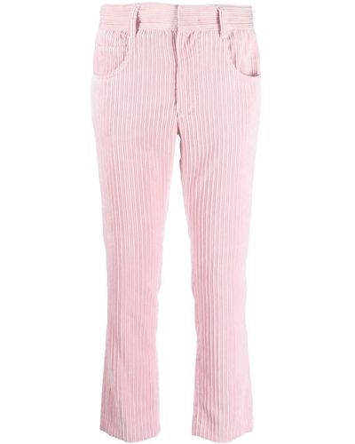 Isabel Marant Tilorsya Corduroy Straight Trousers - Pink
